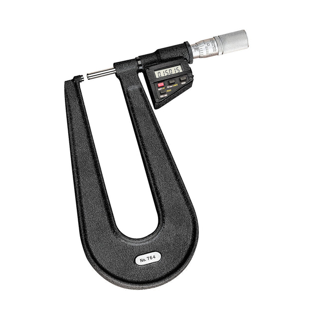 Starrett 764BXFL Electronic Sheet Metal Micrometer, 6" Throat Depth