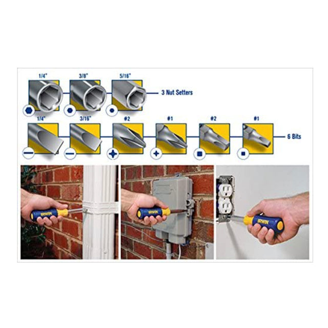 IRWIN Screwdriver, 9-Piece Bits (2051100)