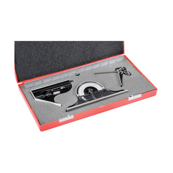C434-12-4R 12" Combination Set with Square, Center and Reversible Protractor Head and Blade