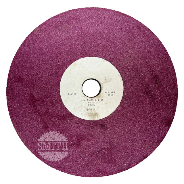 A183822 -  12" x .875" x 1.25"B  Ruby Gumming Wheel, Smith Sawmill Service