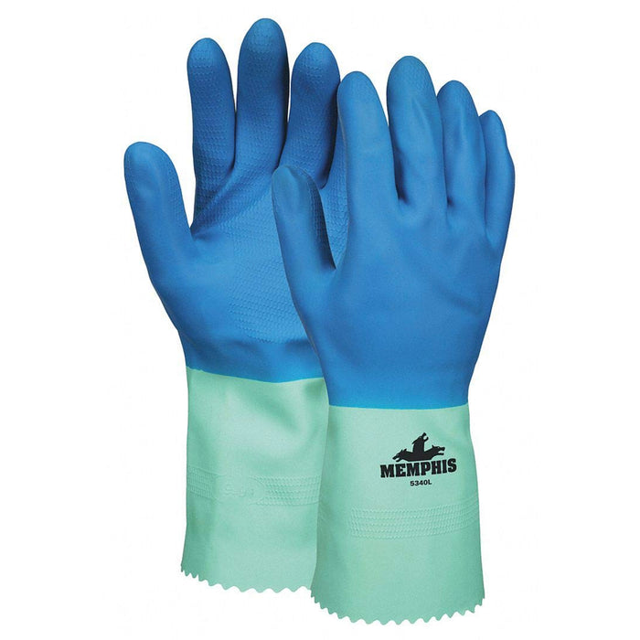 Chemical Resistant Gloves, Blue, 12" L, PR