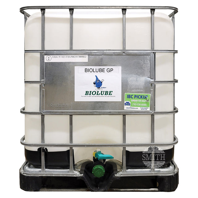 BIOLUBE GP, 275 gallon tote, Smith Sawmill Service