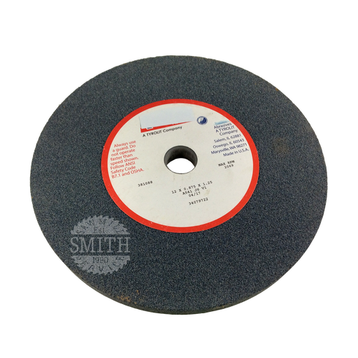 34079722 - 12" x .875" x 1.25"B, Blue Gumming Wheel, Smith Sawmill Service