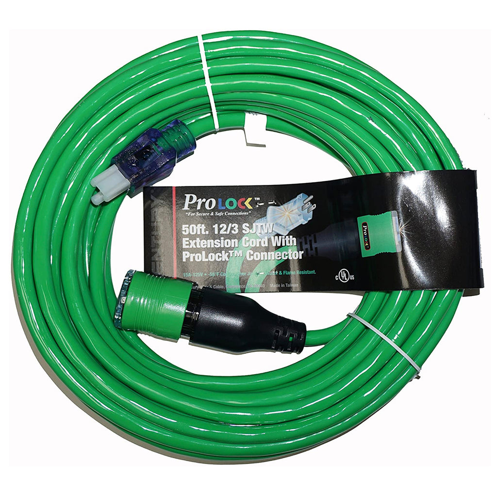 Pro Lock Extension Cord 50 Ft (Green)